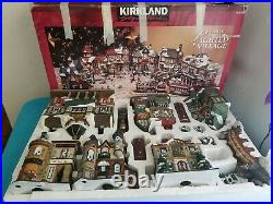 1997 Kirkland Signature Christmas Set of 37 Porcelain Lighted Village EUC #59979