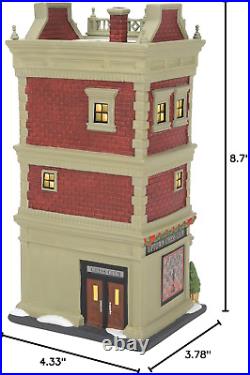 Christmas in the City Village Uptown Chess Club Lit Building, 8.7 Inch, Multicol