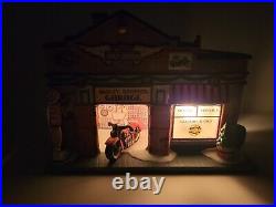 DEPARTMENT 56 CHRISTMAS IN THE CITY HARLEY DAVIDSON GARAGE Works Great