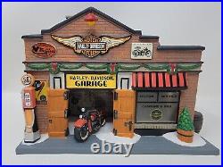 DEPARTMENT 56 CHRISTMAS IN THE CITY HARLEY DAVIDSON GARAGE Works Great