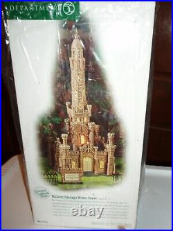 DEPT 56 Christmas In The City CHICAGO WATER TOWER NIB Read