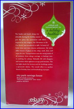 DEPT 56 Christmas in the City CITY PARK CARRIAGE HOUSE Set of 3 #4023614
