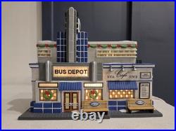 Department 56 Christmas In The City Blue Line Bus Depot Lighted Village 59210