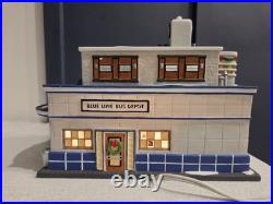 Department 56 Christmas In The City Blue Line Bus Depot Lighted Village 59210