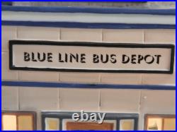 Department 56 Christmas In The City Blue Line Bus Depot Lighted Village 59210