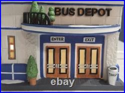 Department 56 Christmas In The City Blue Line Bus Depot Lighted Village 59210