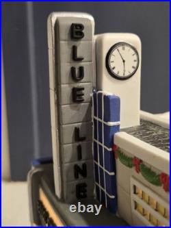 Department 56 Christmas In The City Blue Line Bus Depot Lighted Village 59210