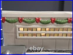Department 56 Christmas In The City Blue Line Bus Depot Lighted Village 59210