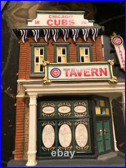 Department 56 Christmas In The City Chicago Cubs Tavern With Box 59228 RARE