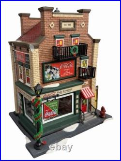 Department 56 Christmas In The City Coca-Cola Soda Fountain Building Rare VTG