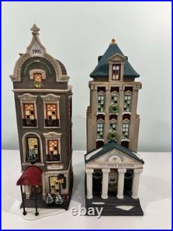 Department 56 Christmas In The City Lot Of 4 Buildings With Boxes