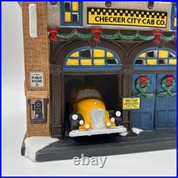 Department 56 Christmas In The City Village Checker City Cab Co. #4044789 EUC
