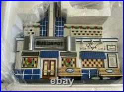 Department 56 Christmas Snow Village Blue Line Bus Depot Christmas in the City