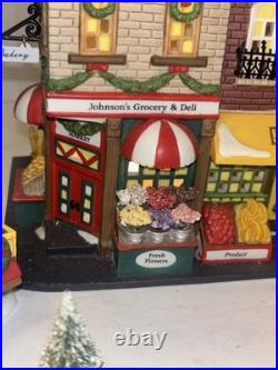 Department 56-Christmas in the City-Johnson's Grocery & Deli-withextras