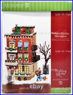 Department 56 Christmas in the City Parkside Holiday Brownstone Gift Set 58937