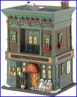 Department 56 Christmas in the City Village Fulton Fish Lit House 4030345 NEW