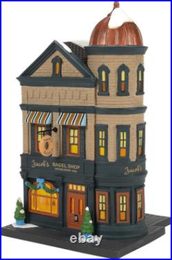 Department 56 Christmas in the City Village Jacob's Bagel Shop Lit Building, 9 I
