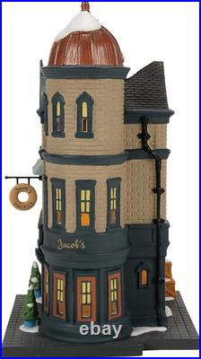 Department 56 Christmas in the City Village Jacob's Bagel Shop Lit Building, 9 I