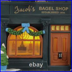 Department 56 Christmas in the City Village Jacob's Bagel Shop Lit Building, 9 I