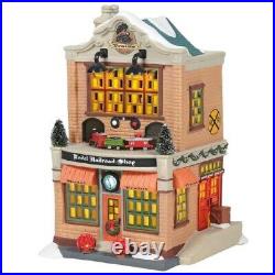 Department 56 Christmas in the City Village Model Railroad Shop Building 6005384