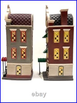 Department 56 Christmas in the city Brownstones on the Square 2 pc set NEW