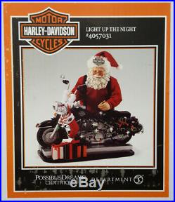 Department 56 HARLEY DAVIDSON Motorcycle Santa Light Up The Night FIGURINE