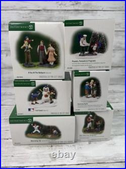 Department 56 lot of six baseball accessories for Christmas in the city Village