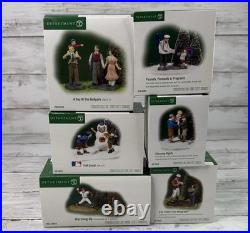 Department 56 lot of six baseball accessories for Christmas in the city Village