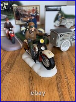 Dept 56 CHRISTMAS IN CITY Harley-Davidson Lot of 4 NEW Milwaukee Or Bust Sidecar
