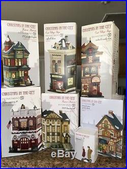 Dept. 56 Christmas In The City, 7 Piece Assortment 6 Buildings & 1 Accessory