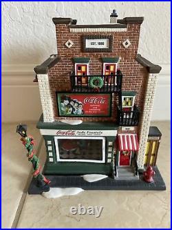 Dept 56 Christmas In The City Coca-Cola Soda Fountain Light Up House