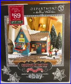 Dept 56 Christmas In The City Santa's Reindeer Petting Stable