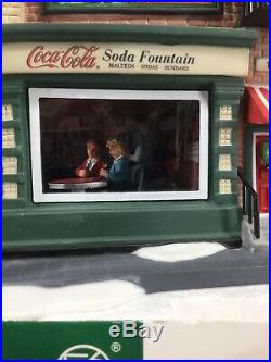 Dept 56 Christmas In The City Series Coca-Cola Soda Fountain & Truck VG