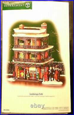 Dept 56 Christmas In The City Series Jambalaya Café with box and light cord