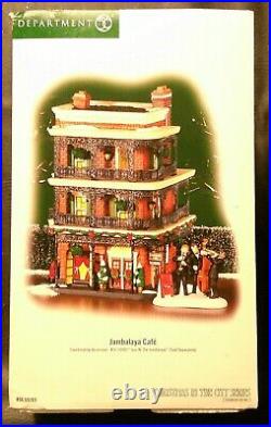 Dept 56 Christmas In The City Series Jambalaya Café with box and light cord