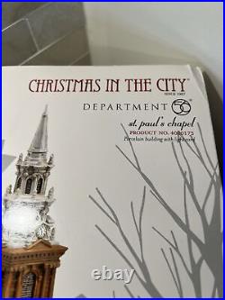 Dept 56 Christmas In The City St. Paul's Chapel 4020173 With Box