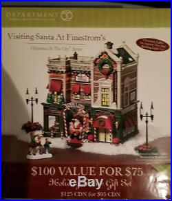 Dept 56 Christmas In The City Visiting Santa At Finestroms # 59243 Genty Used