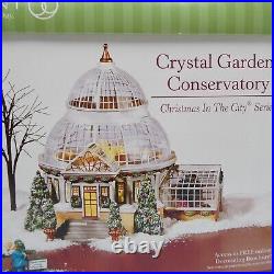 Dept 56 Christmas in the City Crystal Gardens Conservatory Set withBox Tested Work