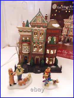 Dept 56 Christmas in the City, East Village Row Houses Set of 2 #59266 +extra