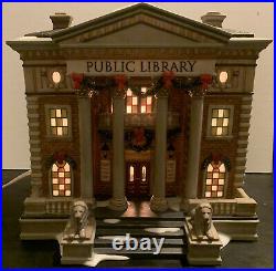 Dept 56 Christmas in the City Hudson Public Library RARE With Box #56.58942