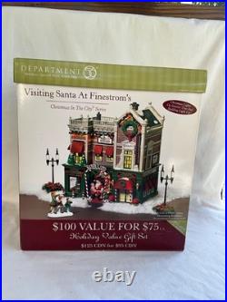 Dept 56 Christmas in the City Series Visiting Santa At Finestrom's