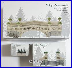 Dept 56 Classic Christmas BRIDGE STAIRS & TOPIARY NY City Central Park New