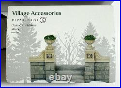 Dept 56 Classic Christmas BRIDGE STAIRS & TOPIARY NY City Central Park New