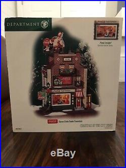 Dept 56 Coca-Cola Soda Fountain Lighted Porcelain House Christmas in the City