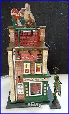 Dept 56 Coca-Cola Soda Fountain Lighted Porcelain House Christmas in the City