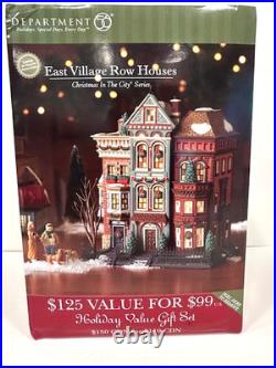Dept 56 EAST ROW VILLAGE HOUSES (2 pcs) 56.59266 Christmas In The City NIB Dept 56 EAST ROW VILLAGE HOUSES (2 pcs) 56.59266 Christmas In The City NIB