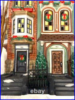 Dept 56 EAST ROW VILLAGE HOUSES (2 pcs) 56.59266 Christmas In The City NIB Dept 56 EAST ROW VILLAGE HOUSES (2 pcs) 56.59266 Christmas In The City NIB