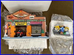 Dept 56 HARLEY DAVIDSON GARAGE & PERFECT EXHAUST NOTE Christmas in the City Rare