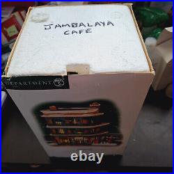 Dept 56 Jambalaya Cafe Christmas in the City #59265 withBox Cord & Cajun Food Sign