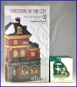 Dept 56 Lot of 2 MURPHY'S IRISH PUB + ERIN GO BRAGH Christmas In The City D56